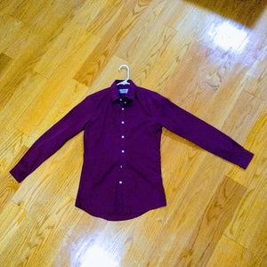 Topman burgundy men's wrinkle-resistant shirt, XS